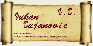 Vukan Dujanović vizit kartica